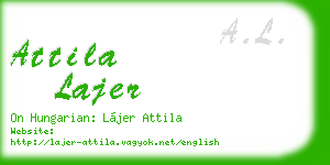 attila lajer business card